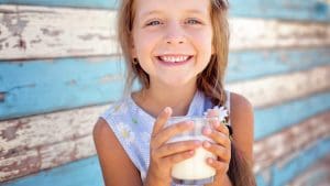 Girl drinking milk